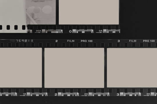 Vintage analog camera film strip layout with image space.