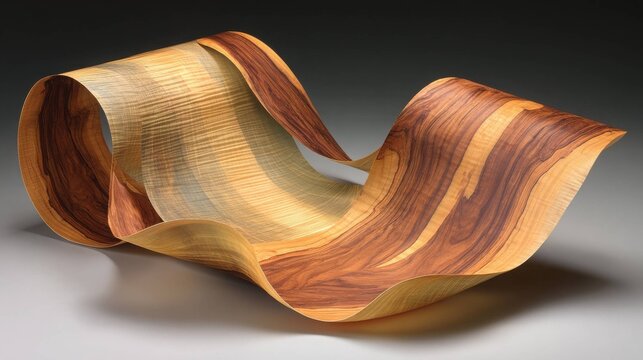 Exquisite Walnut Wood Veneer Sample with Captivating Natural Grain Patterns and Warm Color Tones