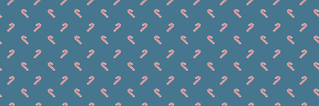 Candy cane christmas background. Christmas seamless pattern backdrop. Joyful decoration.