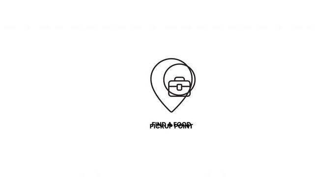 Field point map pin icon representing business briefcase outline in black and white, suitable for corporate logo design projects. Symbolic and professional.