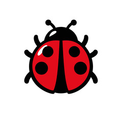 Fototapeta premium Red Ladybug Insect Vector Illustration Flat Mascot Logo Design
