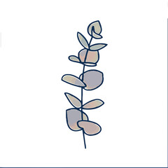 Stylized eucalyptus branch illustration © lapri