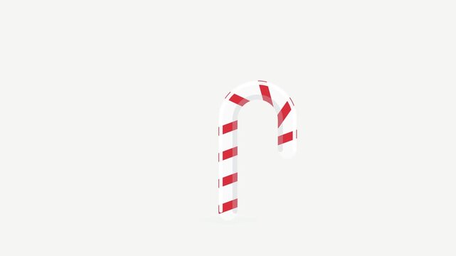 Flat Design Christmas Candy Cane Animated Loop Minimalist Holiday Vector Background