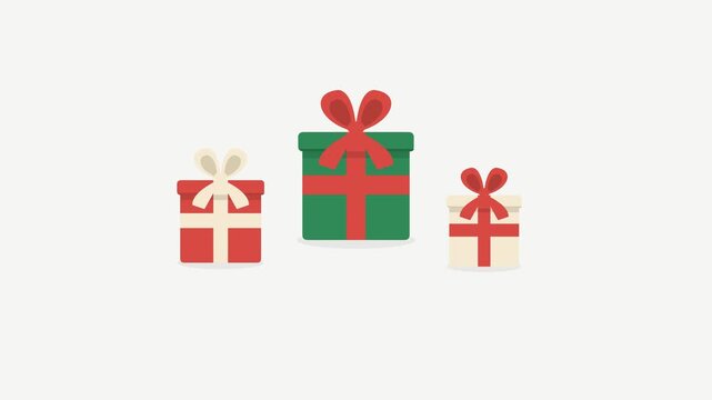 Flat Design Christmas Gift Boxes Animated Loop Festive Holiday Background
