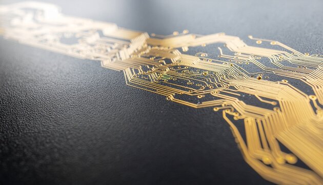 Luxury Gold Circuit Technology Network Background