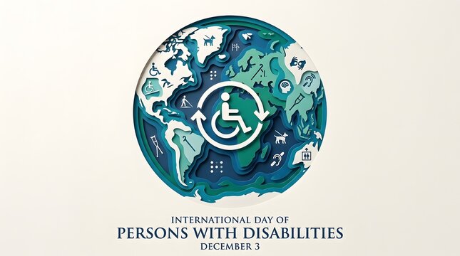 International day of persons with disabilities paper art world map