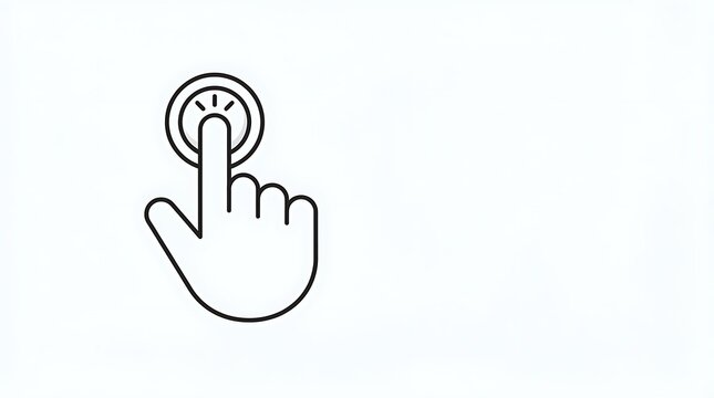 Hand Pressing Digital Button Icon