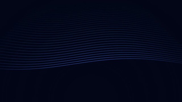 Abstract dark blue wave background with flowing lines, elegant corporate motion graphics, minimalist digital texture for technology presentations