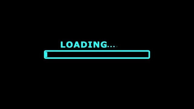 White pixel art loading animation, 8-bit retro game start, download bar screen animation 