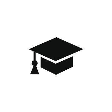 Graduation cap icon vector illustration isolated on white background mortarboard hat symbol for education concept academic achievement success university diploma and school element