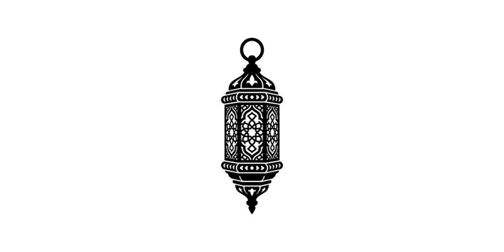 Arabic lantern silhouette black design for ramadan kareem celebration.