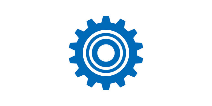 Blue gear icon representing settings, mechanics and engineering.