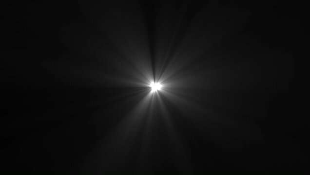 Abstract White Light Burst with Radiant Rays and Violet Lens Flare, Glowing Energy Flash Background, Cinematic Light Effect, 4K Motion Graphics