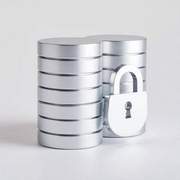 Secure cloud database storage icon