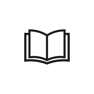 Minimalist open book line icon vector illustration isolated on white background. Clean linear symbol for education library bookstore knowledge and study concepts