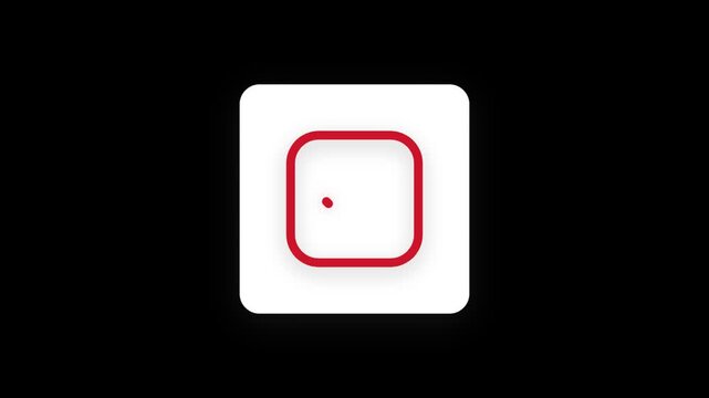 Minimalist red checkmark animation on white square button for ui ux tick success confirm validation