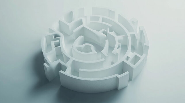 Minimal white circular labyrinth