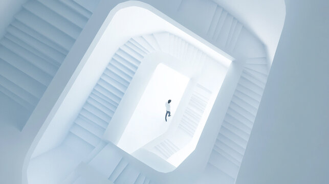 Person walking down a bright.