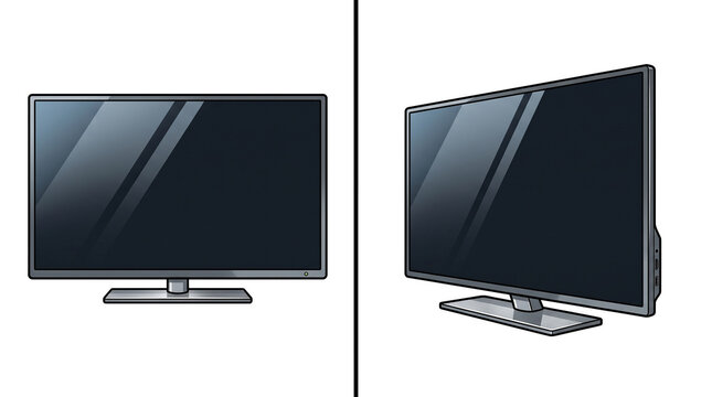 Widescreen LED Television Display Split View for Appliance Store Display