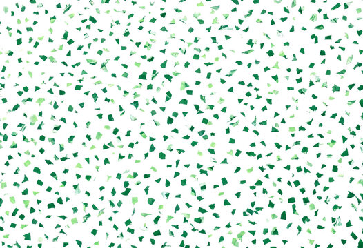 Green confetti pieces scattered on transparent background for creative design use