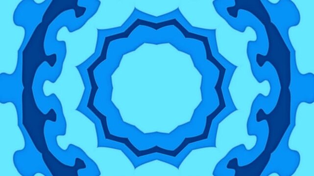 A mesmerizing digital design pattern unfolds in a symmetrical flow, dominated by vibrant geometric shapes moving continuously