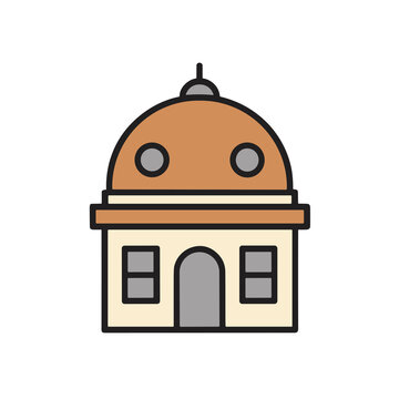 Flat illustration of a domed building