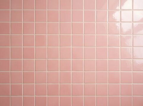 Pink square ceramic tiles wall texture background