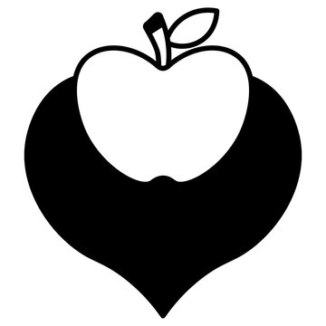 heart shaped apple Duotone Style Icon