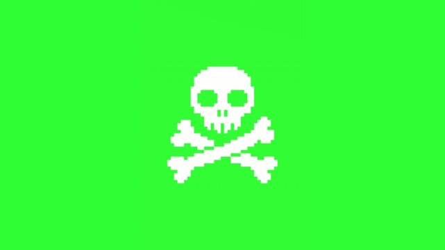 Green screen animation of a pirate skull