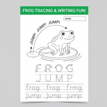 Frog Tracing and Writing Activity