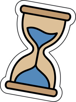 Hourglass Timer in Simple Cartoon Sticker Style