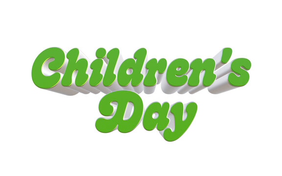 Happy Children's Day 3D Text