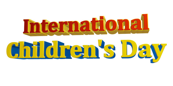 International Children's Day 3D Text
