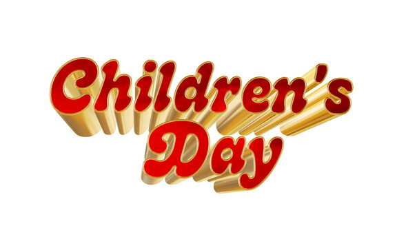 Happy Children's Day 3D Text