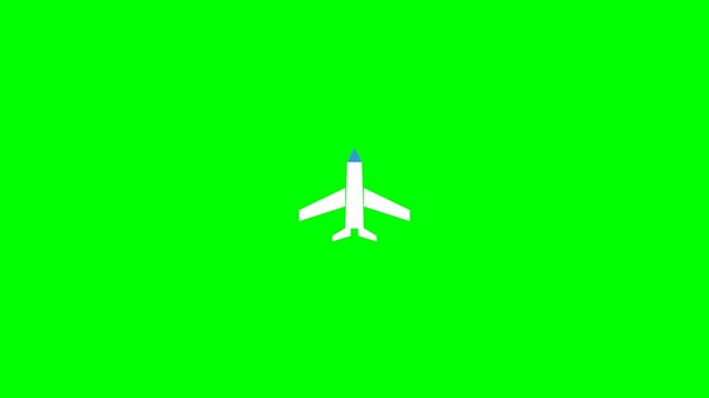Playful 2D airplane mode icon folding into a tiny paper plane, flying in a smooth circle, then unfolding back into the original symbol, clean vector animation.