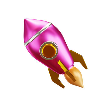 3D Rocket Icon