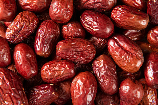 closeup of jujube fruit, Dried chinese red date
