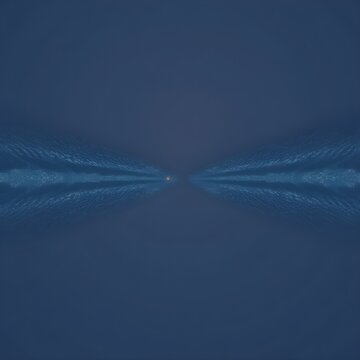 Seaplane Pontoon Wake Rings on Water Surface