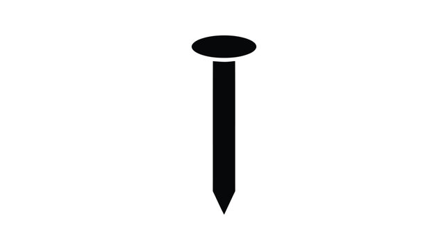 Black nail icon on white background
