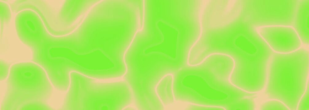 Vivid neon green liquid swirls blend with smooth tan shapes in an abstract art pattern. Perfect for backgrounds or vibrant designs.
