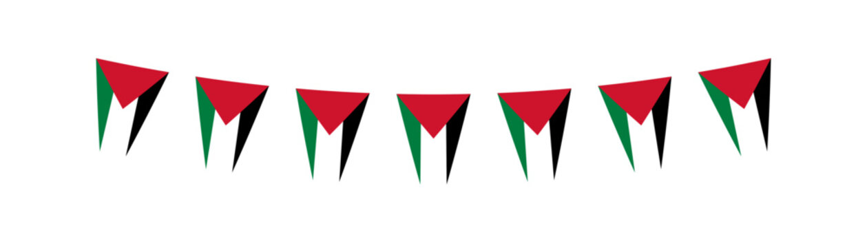 Palestine flag triangle pennant bunting garland party celebration decoration illustration
