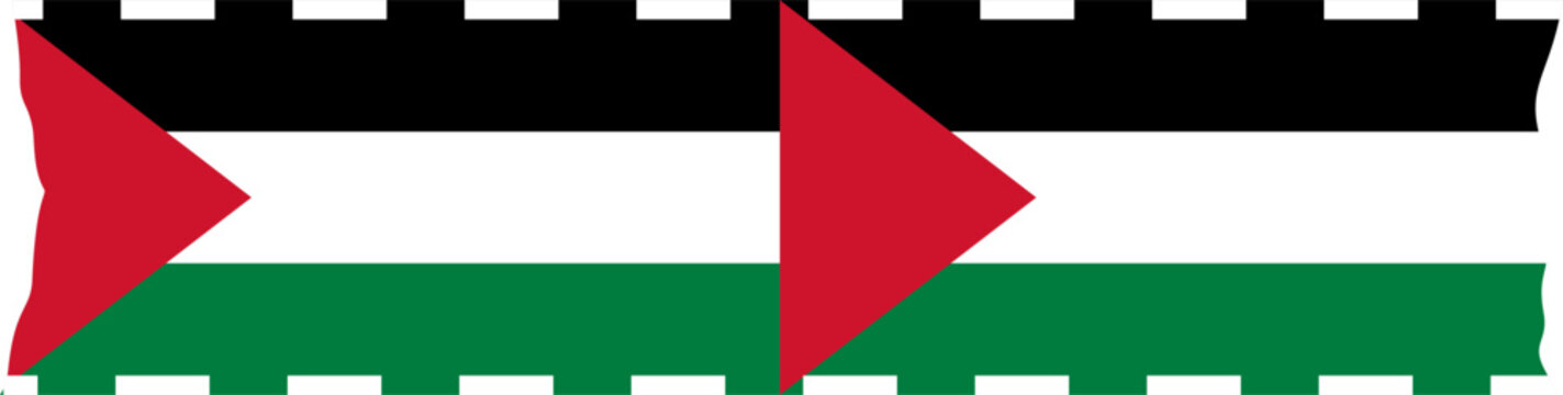 Waving palestine national flag illustration flat design patriotic symbol middle east freedom banner