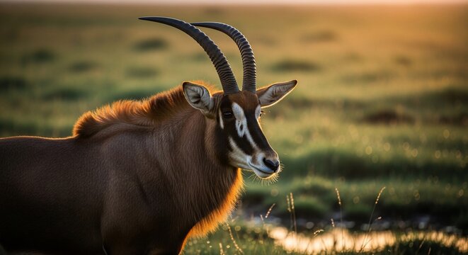 Golden Hour Serenity: A Sable's Gaze in Warm Light