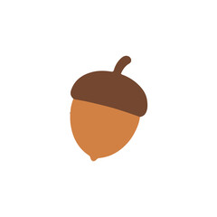 Autumn Acorn Oak Nut Flat Vector Illustration © ardivisu