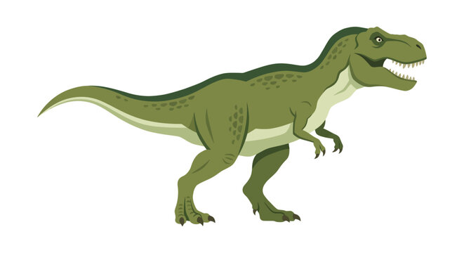Green tyrannosaurus rex illustration on a white background