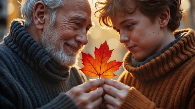 Generationen verbinden: Ein kostbarer Moment im Herbst