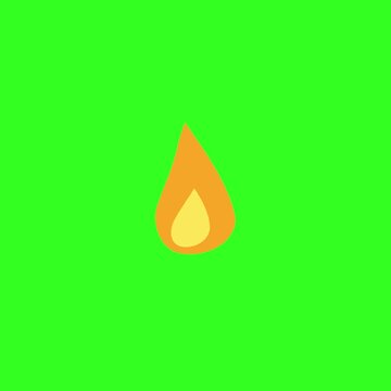 Animated Illustration of a Fire Flame Against a Green Background