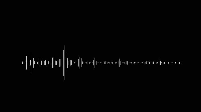 White minimalist sound frequency spectrum, transparent alpha channel audio waveform, abstract podcast rhythm equalizer overlay, digital music track recording loop, 4k glowing wave visual