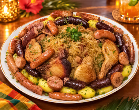 Choucroute cr&eacute;ole r&eacute;unionnaise &agrave; base de produits locaux 