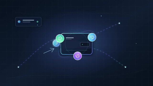 Futuristic digital wallet processing cryptocurrency transactions
